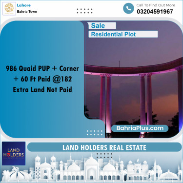 Residential Plot for Sale in Bahria Town, Lahore - (BP-319328)