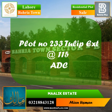 5 Marla Residential Plot for Sale in Bahria Town, Lahore - (BP-320243)