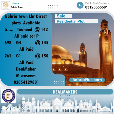Residential Plot for Sale in Bahria Town, Lahore - (BP-320251)