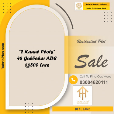 2 Kanal Residential Plot for Sale in Sector C - Gulbahar Block -  Bahria Town, Lahore - (BP-325924)