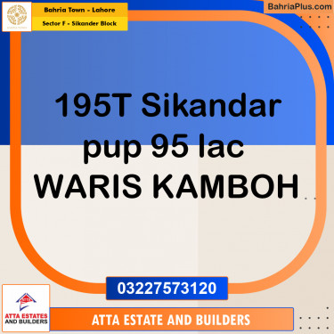 10 Marla Residential Plot for Sale in Sector F - Sikander Block -  Bahria Town, Lahore - (BP-326360)