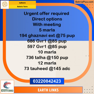 Residential Plot for Sale in Bahria Town, Lahore - (BP-328662)