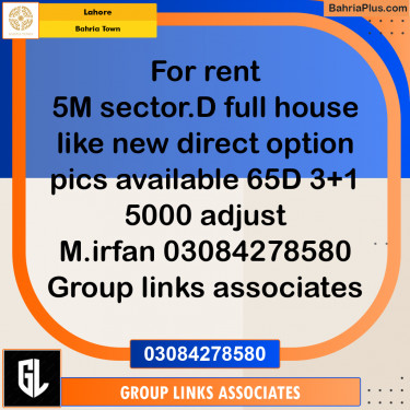 Residential House for Rent in Bahria Town, Lahore - (BP-328699)