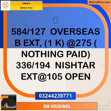 Residential Plot for Sale in Bahria Town, Lahore - (BP-328782)