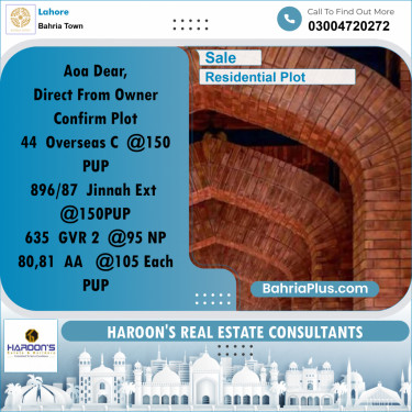 Residential Plot for Sale in Bahria Town, Lahore - (BP-328820)
