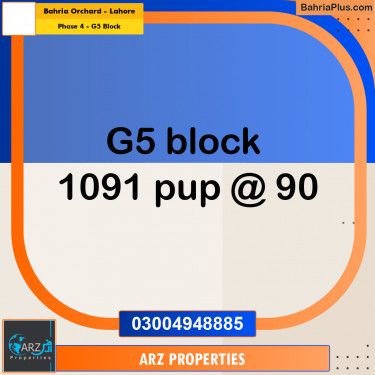 Residential Plot for Sale in Phase 4 - G5 Block -  Bahria Orchard, Lahore - (BP-328847)