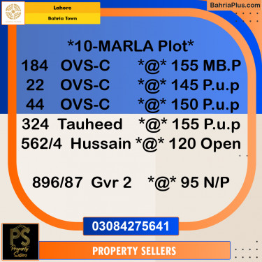 10 Marla Residential Plot for Sale in Bahria Town, Lahore - (BP-328914)
