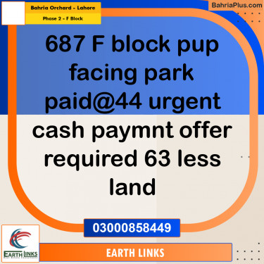 5 Marla Residential Plot for Sale in Phase 2 - F Block -  Bahria Orchard, Lahore - (BP-328938)