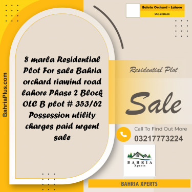 8 Marla Residential Plot for Sale in OLC-B Block -  Bahria Orchard, Lahore - (BP-328940)