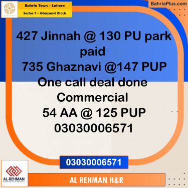 10 Marla Residential Plot for Sale in Sector F - Ghaznavi Block -  Bahria Town, Lahore - (BP-328974)