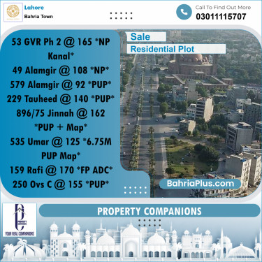 Residential Plot for Sale in Bahria Town, Lahore - (BP-328990)