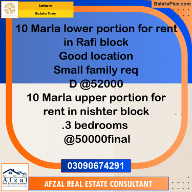 Residential House for Rent in Bahria Town, Lahore - (BP-329099)