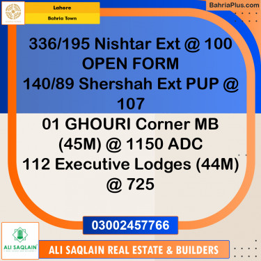 Residential Plot for Sale in Bahria Town, Lahore - (BP-329114)