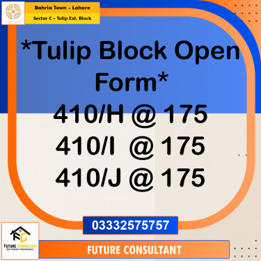 10 Marla Residential Plot for Sale in Sector C - Tulip Ext. Block -  Bahria Town, Lahore - (BP-329152)