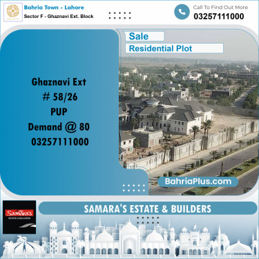 5 Marla Residential Plot for Sale in Sector F - Ghaznavi Ext. Block -  Bahria Town, Lahore - (BP-329173)