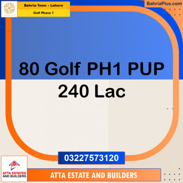 1 Kanal Residential Plot for Sale in Golf Phase 1 -  Bahria Town, Lahore - (BP-329194)