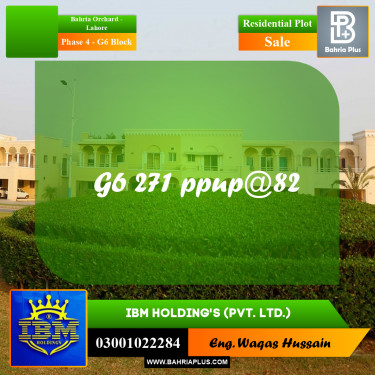10 Marla Residential Plot for Sale in Phase 4 - G6 Block -  Bahria Orchard, Lahore - (BP-329222)