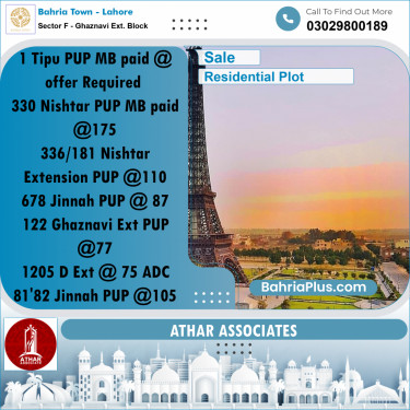 5 Marla Residential Plot for Sale in Sector F - Ghaznavi Ext. Block -  Bahria Town, Lahore - (BP-329260)