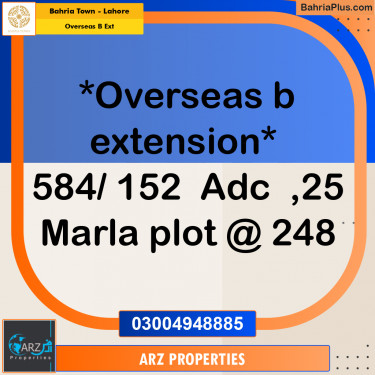 Residential Plot for Sale in Overseas B Ext -  Bahria Town, Lahore - (BP-329369)