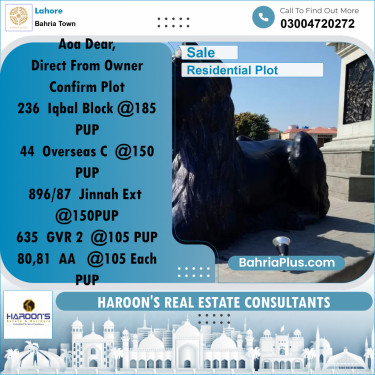 Residential Plot for Sale in Bahria Town, Lahore - (BP-329541)