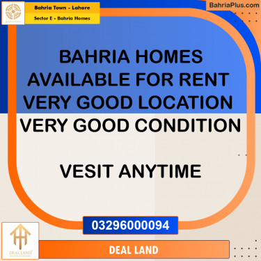 6 Marla Residential House for Rent in Sector E - Bahria Homes -  Bahria Town, Lahore - (BP-329553)