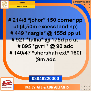 Residential Plot for Sale in Bahria Town, Lahore - (BP-329600)