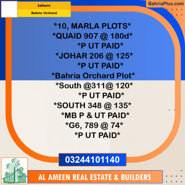 Residential Plot for Sale in Bahria Orchard, Lahore - (BP-329654)