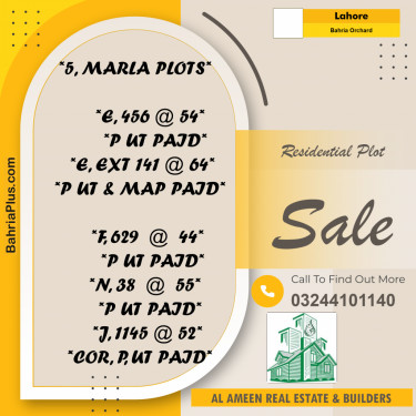 Residential Plot for Sale in Bahria Orchard, Lahore - (BP-329755)
