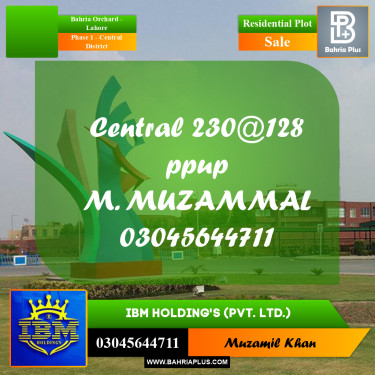 10 Marla Residential Plot for Sale in Phase 1 - Central District -  Bahria Orchard, Lahore - (BP-329832)