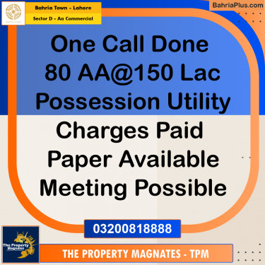 2 Marla Residential Plot for Sale in Sector D - AA Commercial -  Bahria Town, Lahore - (BP-329863)