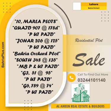 Residential Plot for Sale in Bahria Orchard, Lahore - (BP-329894)