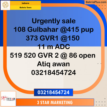 Residential Plot for Sale in Bahria Town, Lahore - (BP-329982)