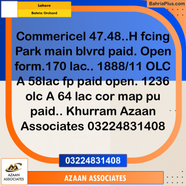 Residential Plot for Sale in Bahria Orchard, Lahore - (BP-330055)