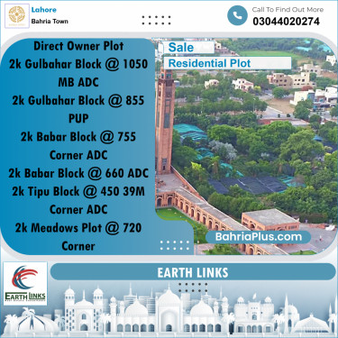 2 Kanal Residential Plot for Sale in Bahria Town, Lahore - (BP-330056)