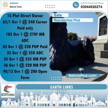 1 Kanal Residential Plot for Sale in Bahria Town, Lahore - (BP-330060)