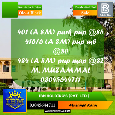 8 Marla Residential Plot for Sale in OLC-A Block -  Bahria Orchard, Lahore - (BP-330124)