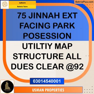 Residential Plot for Sale in Bahria Town, Lahore - (BP-330147)