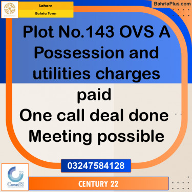 10 Marla Residential Plot for Sale in Bahria Town, Lahore - (BP-330173)