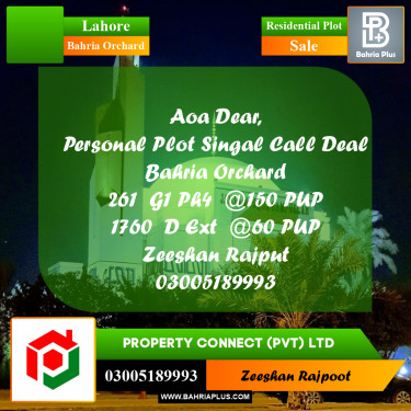 Residential Plot for Sale in Bahria Orchard, Lahore - (BP-330185)
