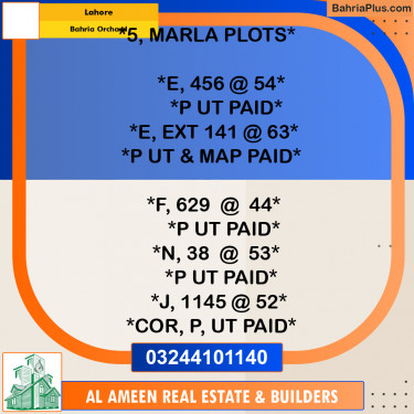 Residential Plot for Sale in Bahria Orchard, Lahore - (BP-330222)
