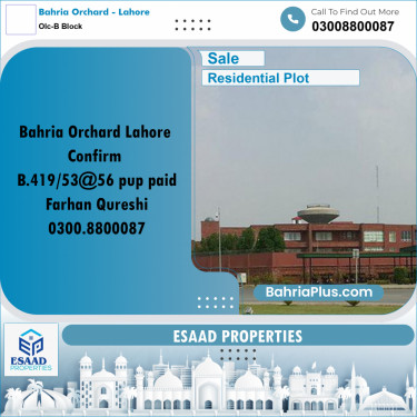 5 Marla Residential Plot for Sale in OLC-B Block -  Bahria Orchard, Lahore - (BP-330232)