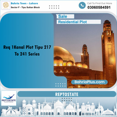 1 Kanal Residential Plot for Sale in Sector F - Tipu Sultan Block -  Bahria Town, Lahore - (BP-330244)