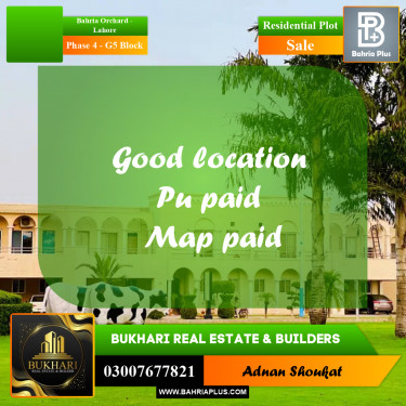 5 Marla Residential Plot for Sale in Phase 4 - G5 Block -  Bahria Orchard, Lahore - (BP-330245)