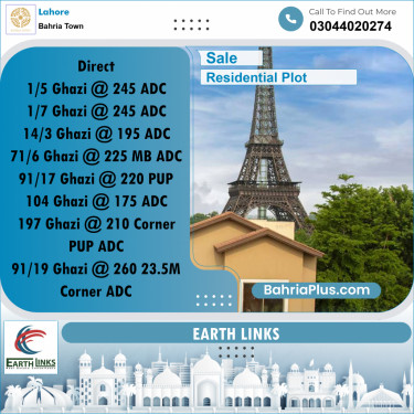 1 Kanal Residential Plot for Sale in Bahria Town, Lahore - (BP-330248)