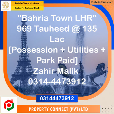 10 Marla Residential Plot for Sale in Sector F - Tauheed Block -  Bahria Town, Lahore - (BP-330271)