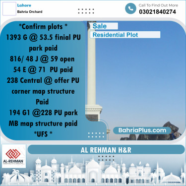 5 Marla Residential Plot for Sale in Bahria Orchard, Lahore - (BP-330332)