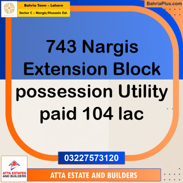 10 Marla Residential Plot for Sale in Sector C - Nargis/Hussain Ext. -  Bahria Town, Lahore - (BP-330420)