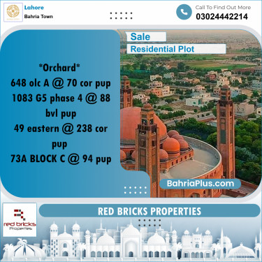 Residential Plot for Sale in Bahria Town, Lahore - (BP-330433)
