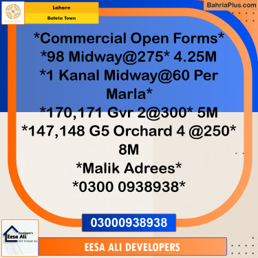 Residential Plot for Sale in Bahria Town, Lahore - (BP-330460)