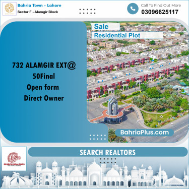 Residential Plot for Sale in Sector F - Alamgir Block -  Bahria Town, Lahore - (BP-330478)